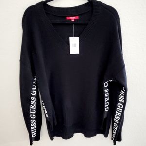 GUESS Logo V-Neck Sweater